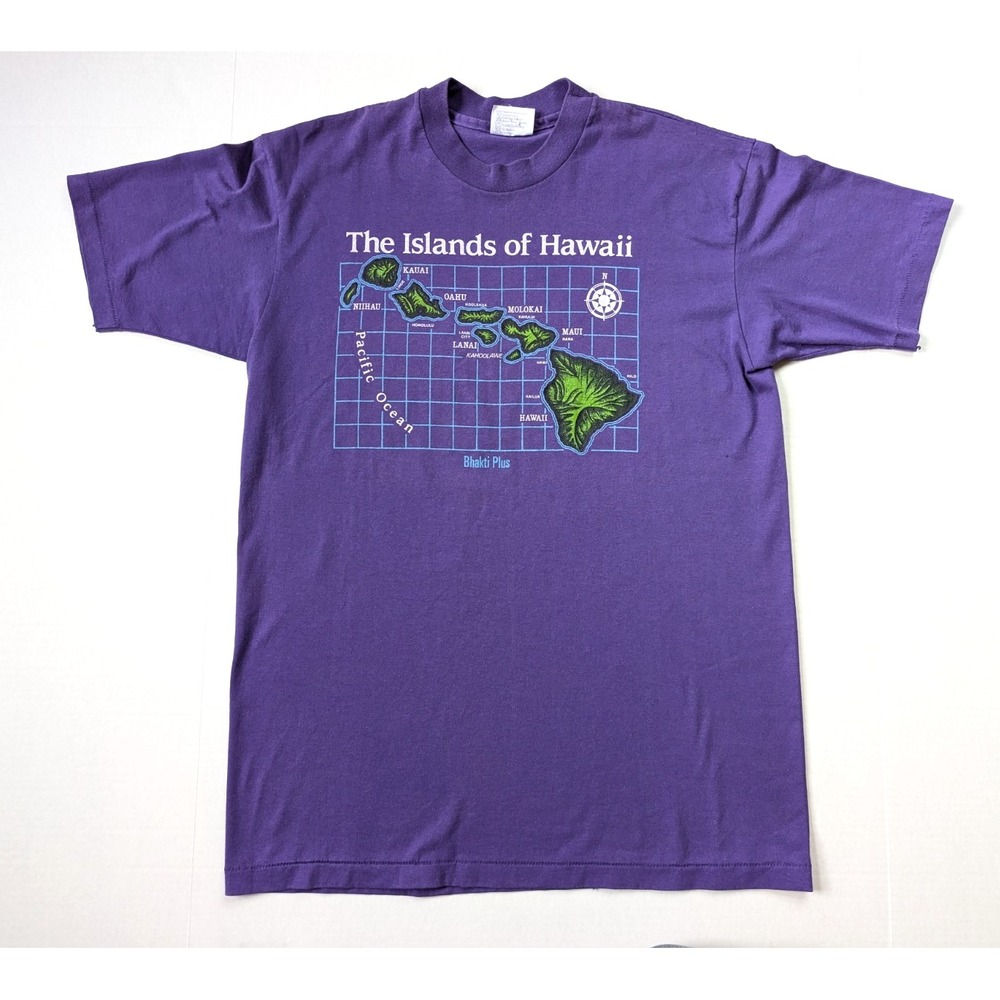 Vintage The Islands of Hawaii Shirt Mens Large Purple 90s Hanes‎